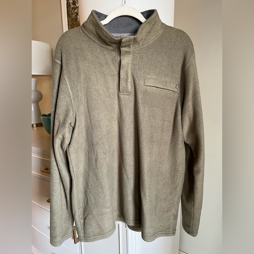 Free Fly Bamboo Polar Fleece Snap Pullover, size XL, Military Green worn 5 times